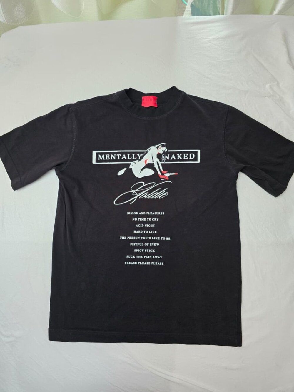 GOLDIE “Mentally Naked” Graphic T‑Shirt – Black – Made in Vietnam